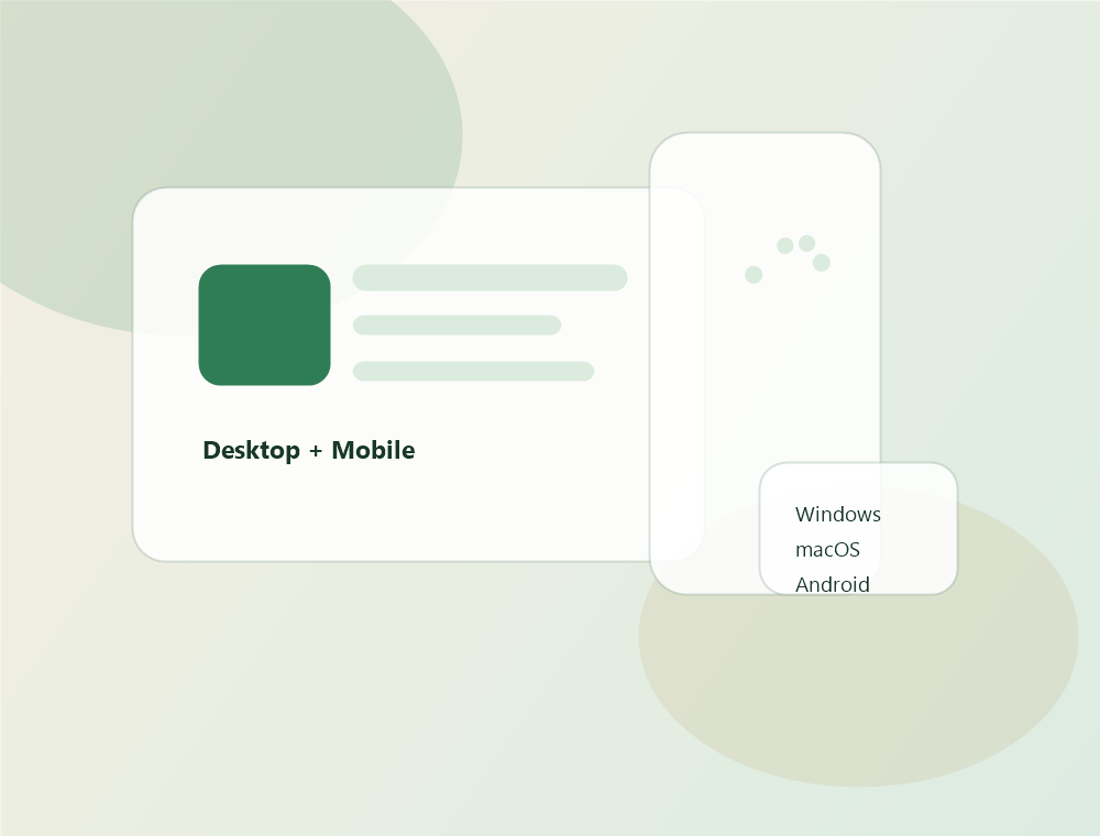 绿茶加速器手机与桌面多端联动插画